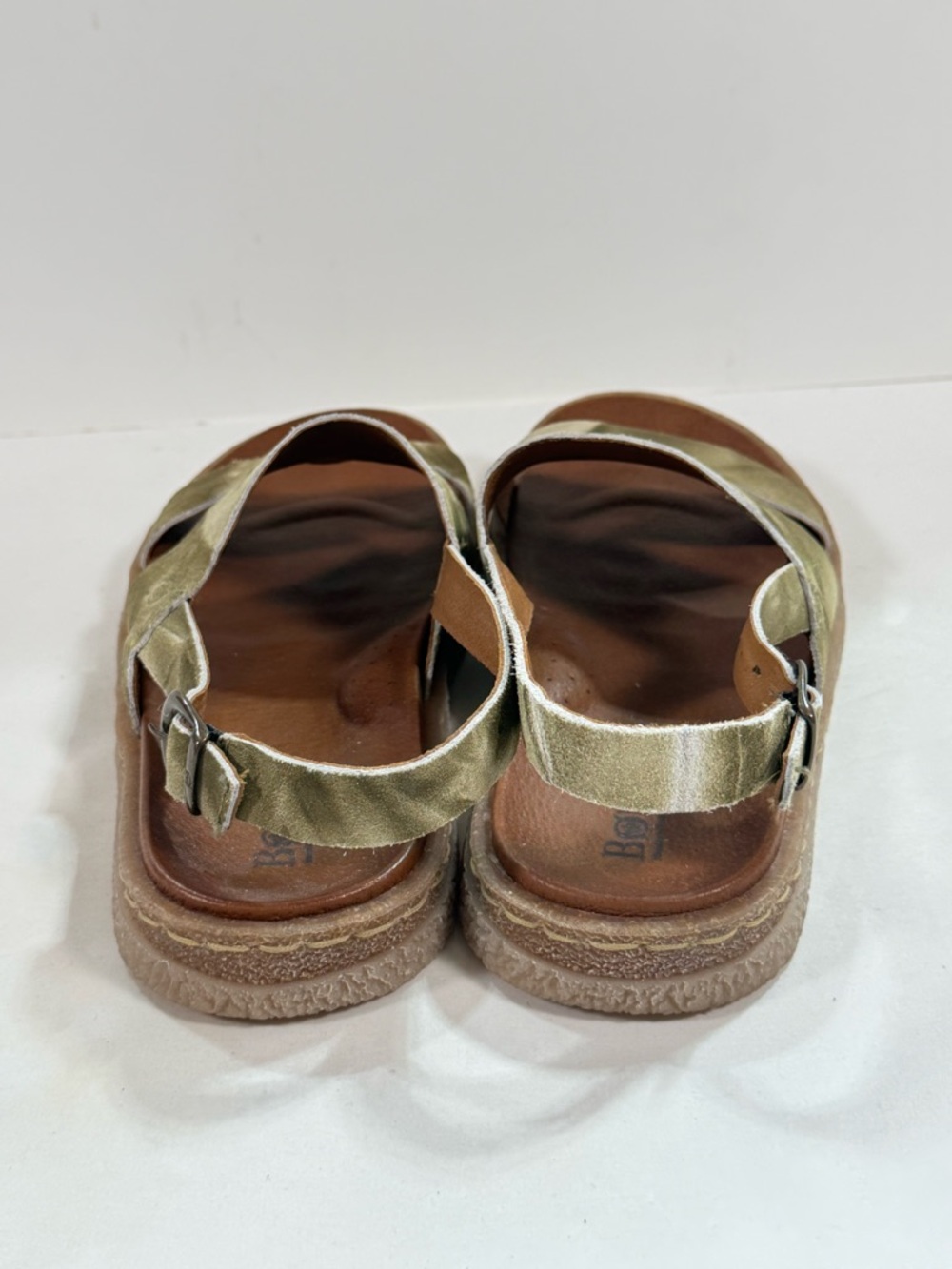 BORN Light Olive and white tie dye CARAH suede slingback Sandals size 10 - Picture 4 of 8